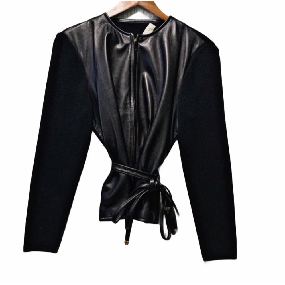 Doncaster 100% Leather & Wool Gold Detail Luxury Jacket S
